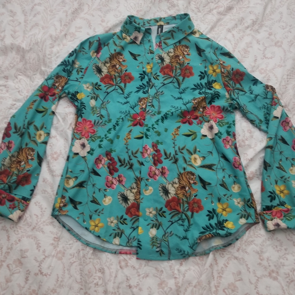 BlackMilk Tiger Garden buttonup